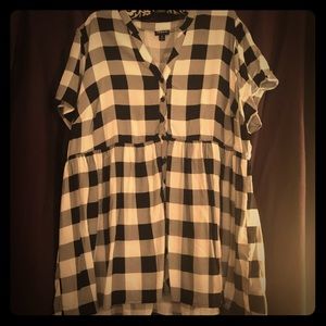 Torrid babydoll plaid button blouse - plus size